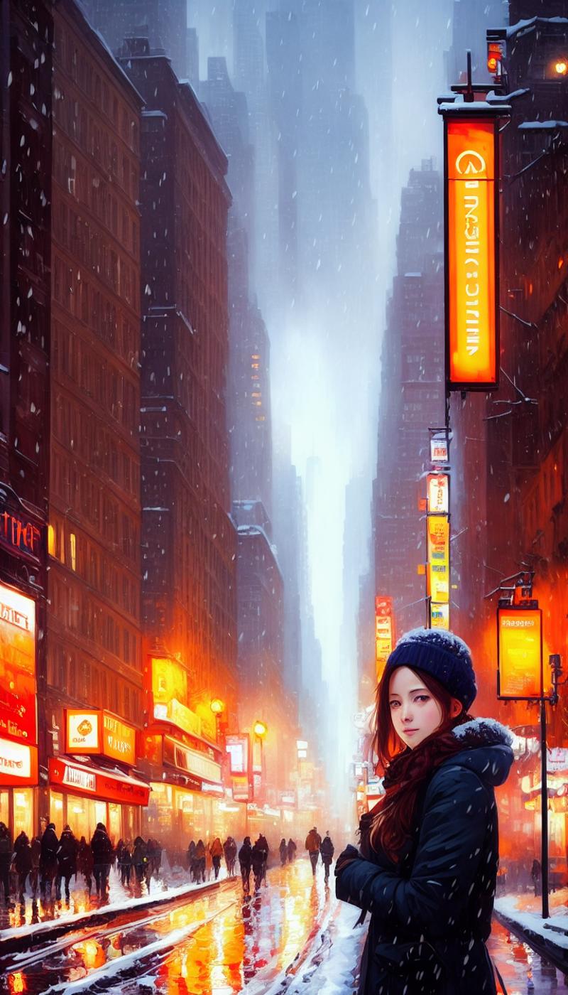 03426-467830669-New York City  in winter in Style by Style-Autumn, a woman by agnes cecile, luminous design, pastel colours, ink drips, autumn l.png